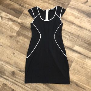 Express cap sleeve black dress